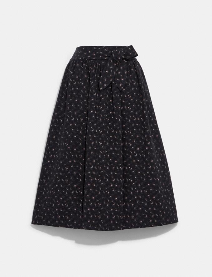 Coach Quilted Dirndl Skirt in Organic Cotton Black/Dark Brown DEFAULT_CATEGORY  