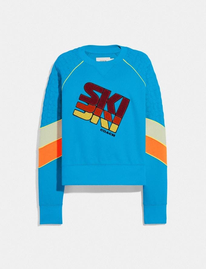 Coach Ski Sweatshirt in Organic Cotton Blue. Translations 12.1 Retail translations  
