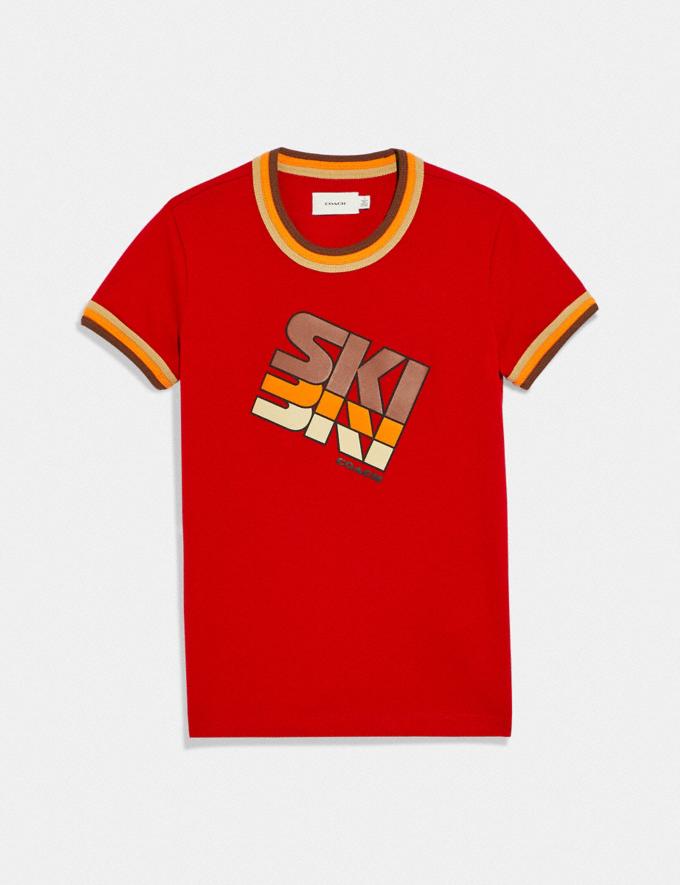 Coach Ski T-Shirt in Organic Cotton Red. Translations 12.1 Retail translations  