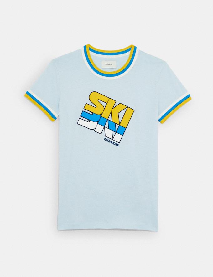 Coach Ski T-Shirt in Organic Cotton Pastel Blue Translations 12.1 Retail translations  
