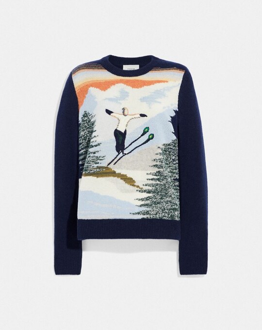 HOLIDAY INTARSIA SWEATER IN RECYCLED WOOL AND CASHMERE