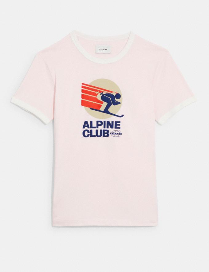 Coach Alpine Club T-Shirt in Organic Cotton Pastel Pink Translations 12.1 Retail translations  