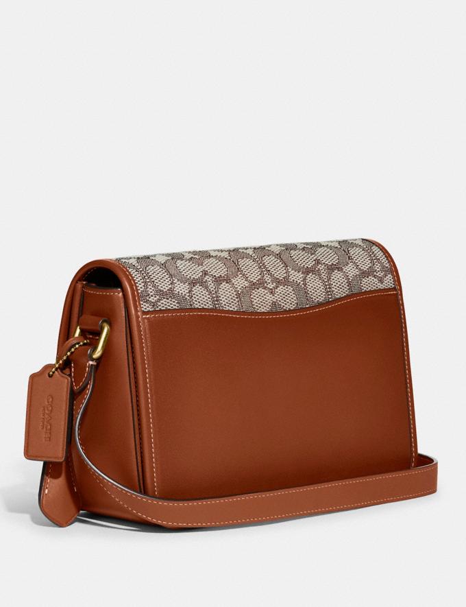 Coach Studio Shoulder Bag in Signature Jacquard With Fox Motif B4/Cocoa Burnished Amb DEFAULT_CATEGORY Alternate View 1