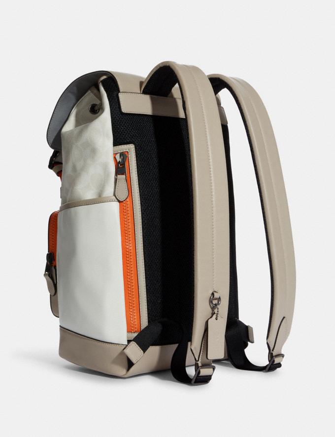 TRACK BACKPACK IN COLORBLOCK SIGNATURE CANVAS WITH COACH TRACK BACKPACK IN COLORBLOCK SIGNATURE CANVAS WITH COACH