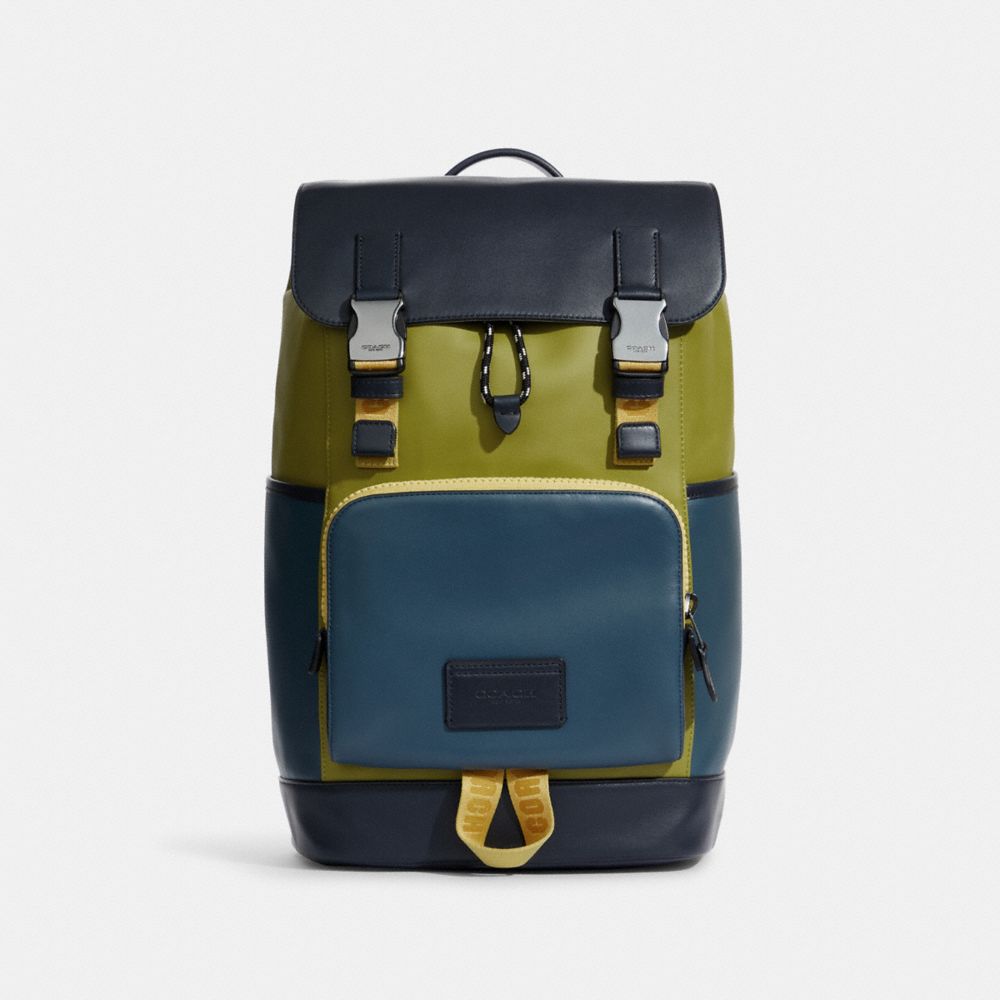 Coach Track Backpack In Colorblock Signature Canvas
