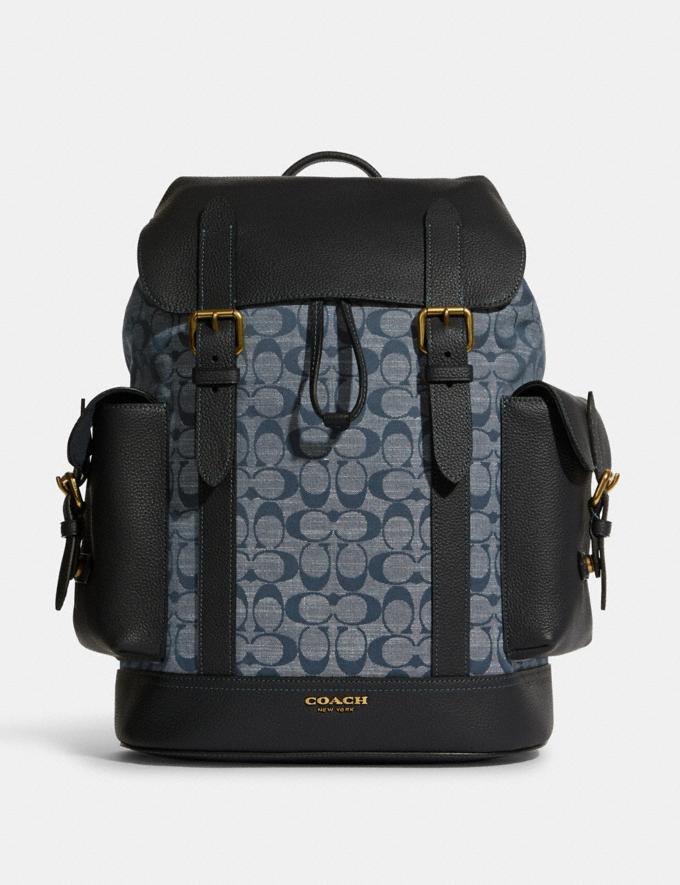 COACH: Hudson Backpack In Signature Chambray