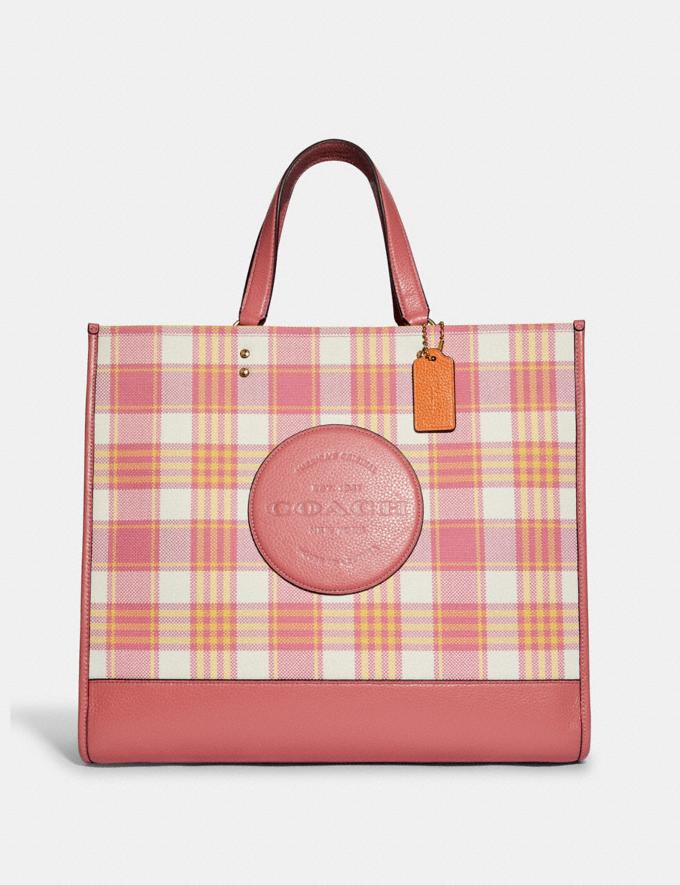 COACH: Dempsey Tote 40 With Garden Plaid Print And Patch