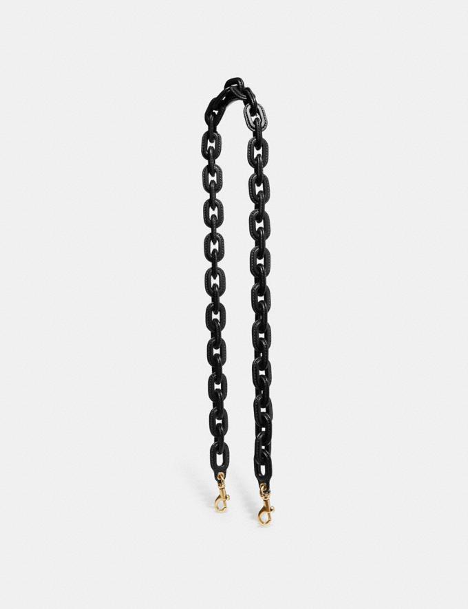 Coach Leather Covered Chain Strap B4/Black DEFAULT_CATEGORY  
