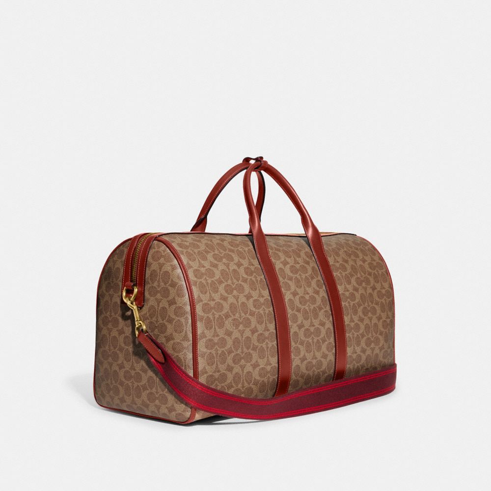 COACH®,GOTHAM DUFFLE IN SIGNATURE CANVAS,Signature Coated Canvas,Large,,Angle View