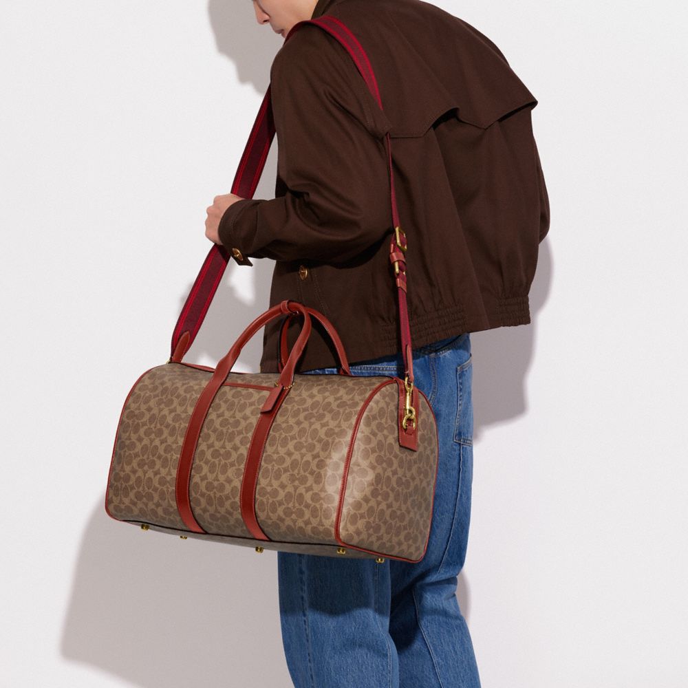 COACH®,GOTHAM DUFFLE IN SIGNATURE CANVAS,Signature Coated Canvas,Large,,Detail View