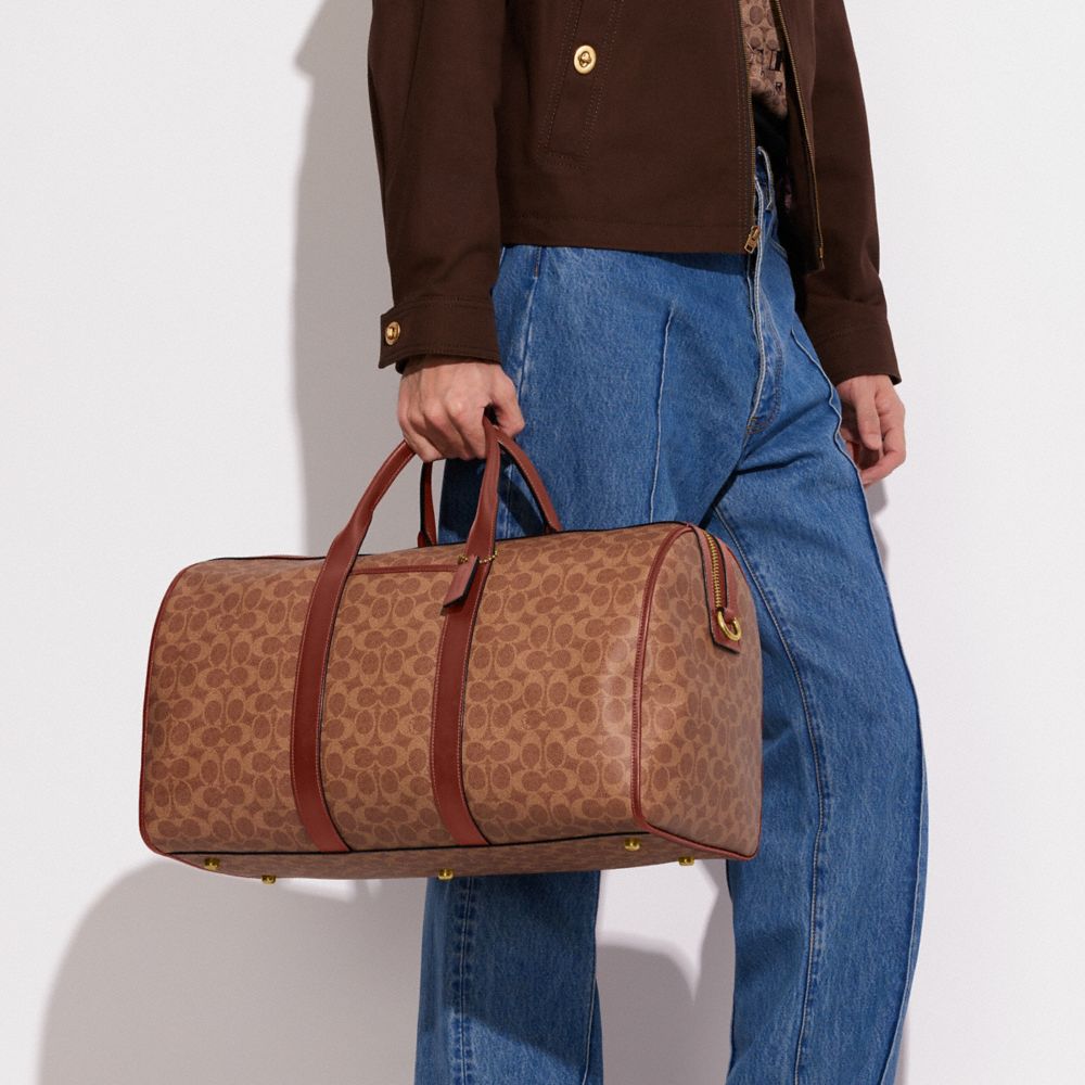 COACH®,GOTHAM DUFFLE IN SIGNATURE CANVAS,Signature Coated Canvas,Large,,Detail View