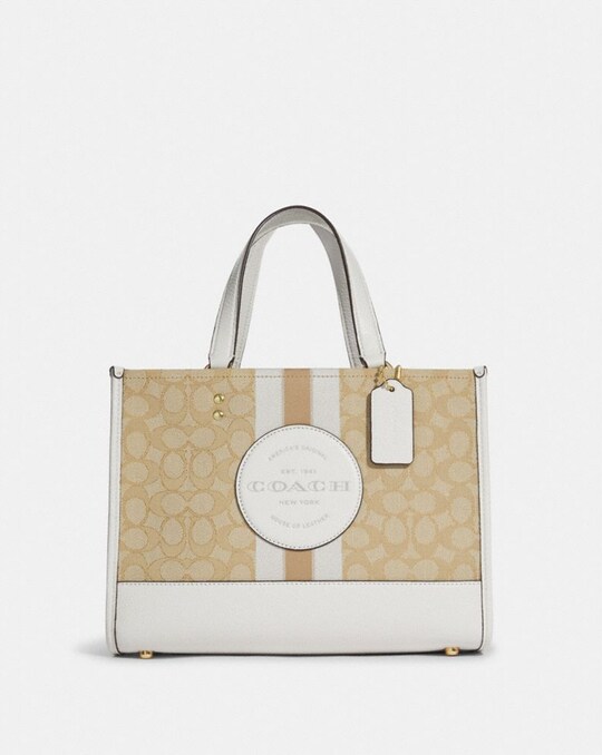 DEMPSEY CARRYALL IN SIGNATURE JACQUARD WITH STRIPE AND COACH PATCH