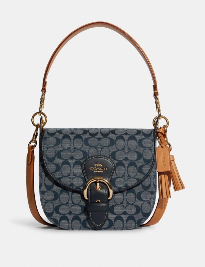 COACH: Kleo Shoulder Bag 23 In Signature Chambray