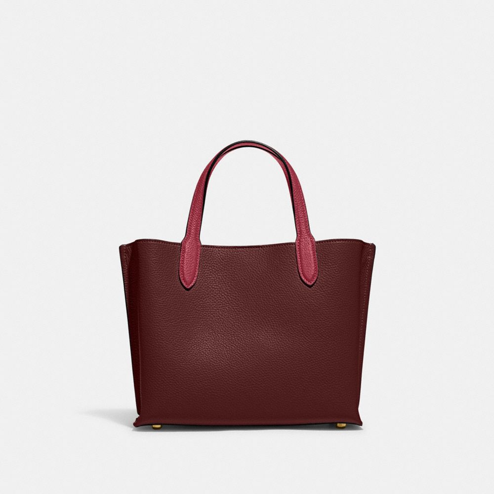 COACH®,WILLOW TOTE 24 IN COLORBLOCK,Polished Pebble Leather,Medium,,Back View