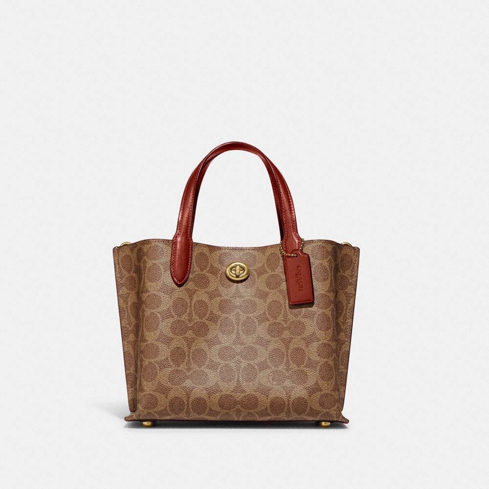 Coach Willow Tote 24 Aus Signature-canvas In Brown | ModeSens