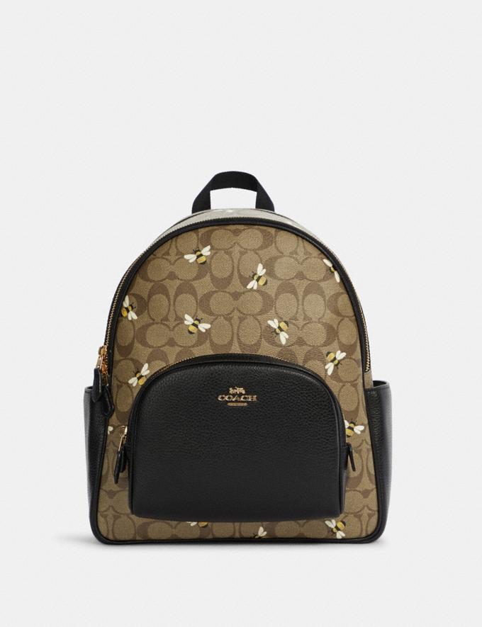 COACH: Court Backpack In Signature Canvas With Bee Print