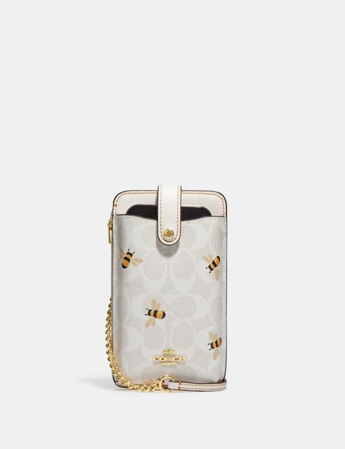 COACH: Phone Crossbody In Signature Canvas With Bee Print