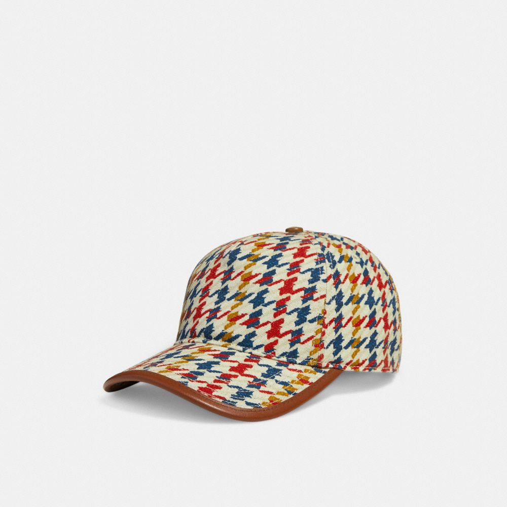 Houndstooth Baseball Cap In Organic Cotton