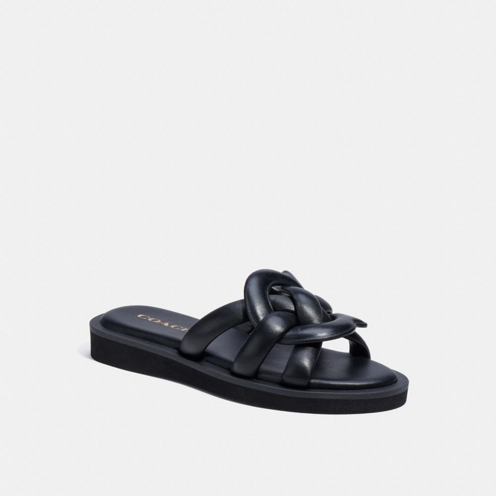 COACH®,GEORGIE SANDAL,Leather,,Front View