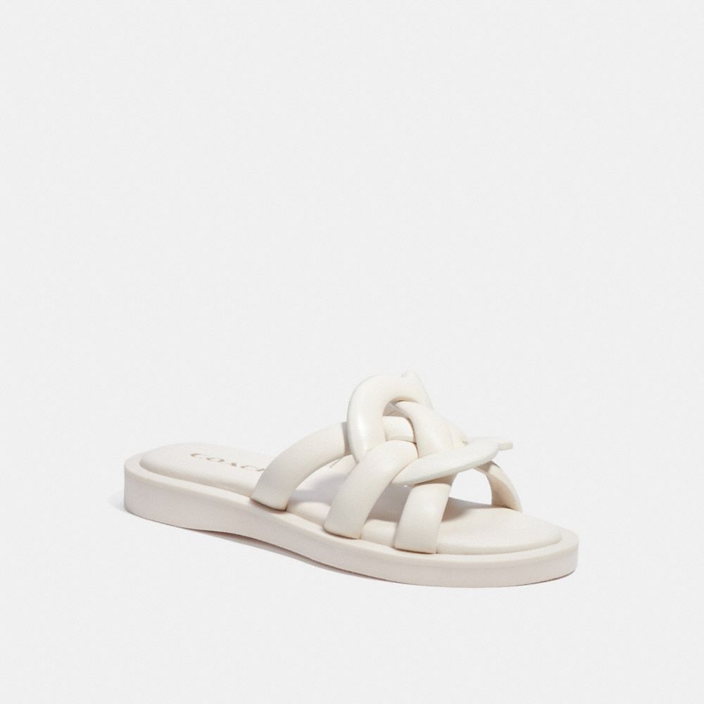 coach white sandals