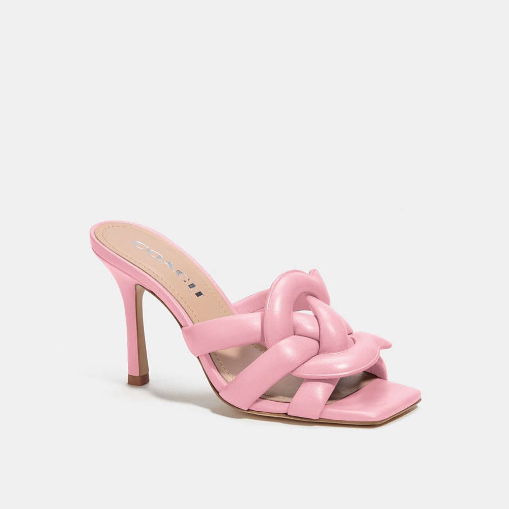 Coach Kellie Leather Mules In Flower Pink