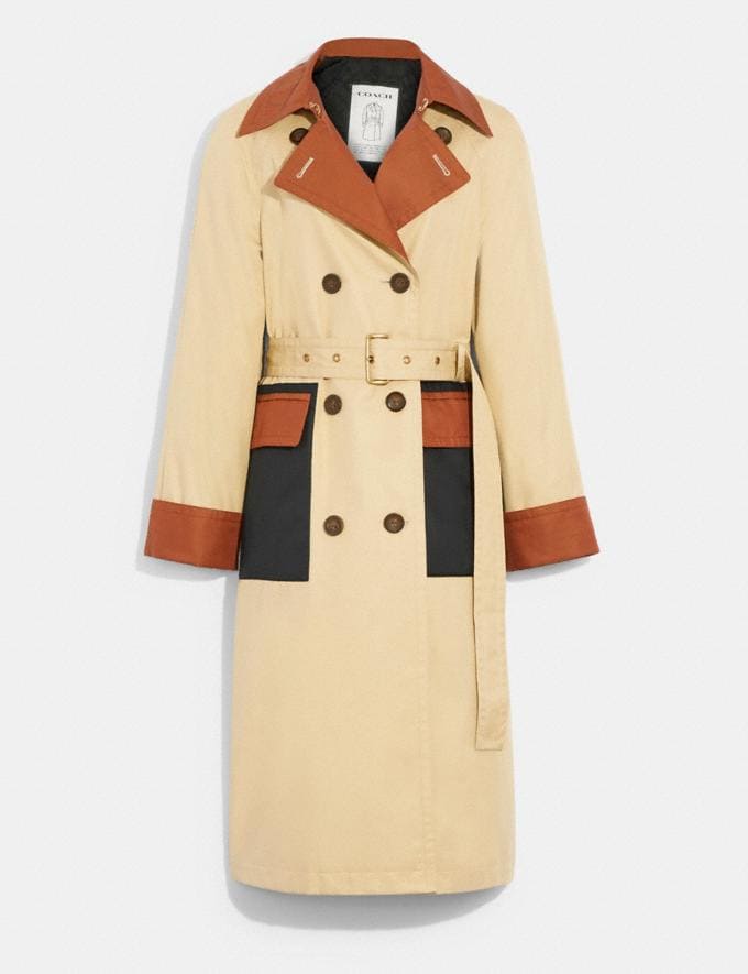 Coach Statement Trench in Organic Cotton and Recycled Polyester Light Khaki DEFAULT_CATEGORY  