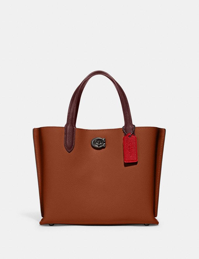 Coach Willow Tote 24 in Colorblock With Signature Canvas Interior V5/1941 Saddle Multi DEFAULT_CATEGORY  