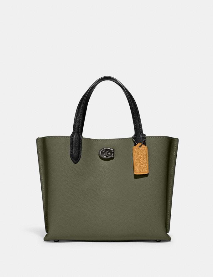 Coach Willow Tote 24 in Colorblock With Signature Canvas Interior V5/Army Green Multi DEFAULT_CATEGORY  