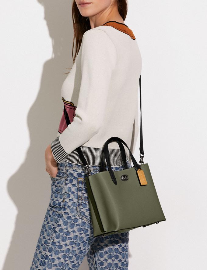 Coach Willow Tote 24 in Colorblock With Signature Canvas Interior V5/Army Green Multi DEFAULT_CATEGORY Alternate View 3