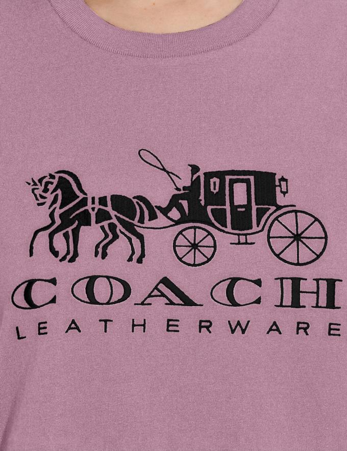 Coach Horse and Carriage T-Shirt in Organic Cotton Violet Orchid DEFAULT_CATEGORY  