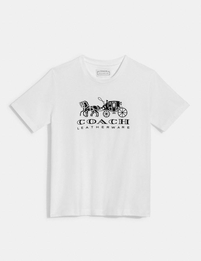 Coach Horse and Carriage T-Shirt in Organic Cotton White. DEFAULT_CATEGORY  