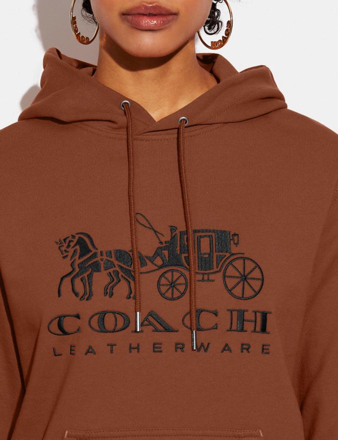 Coach Horse and Carriage Hoodie in Organic Cotton Saddle DEFAULT_CATEGORY Alternate View 3