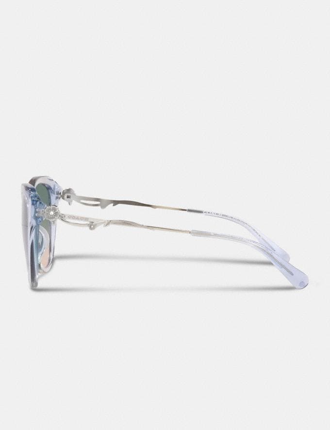 Coach Tea Rose Wire Petal Cateye Sunglasses Transparent Blue Gradient Translations 5.1 Retail Translations Alternate View 3