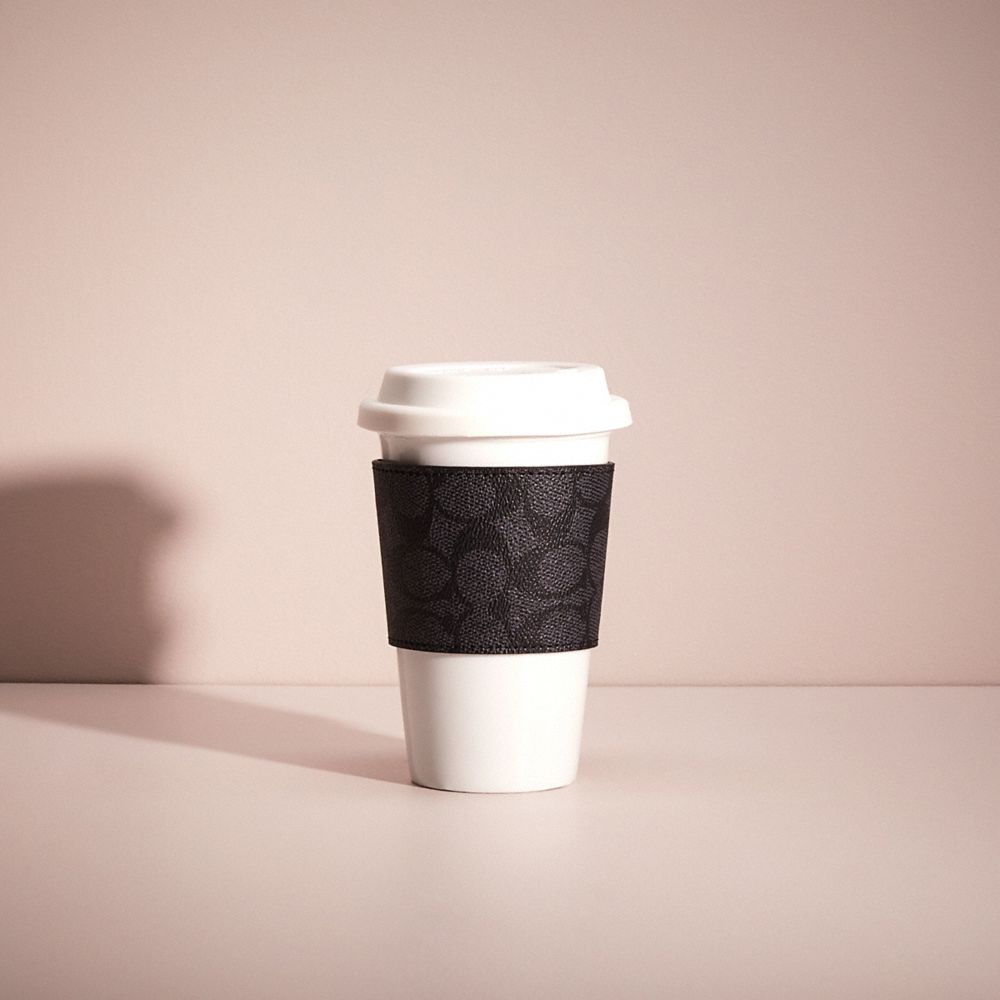 COACH®,REMADE CUP SLEEVE,Leather,,Front View