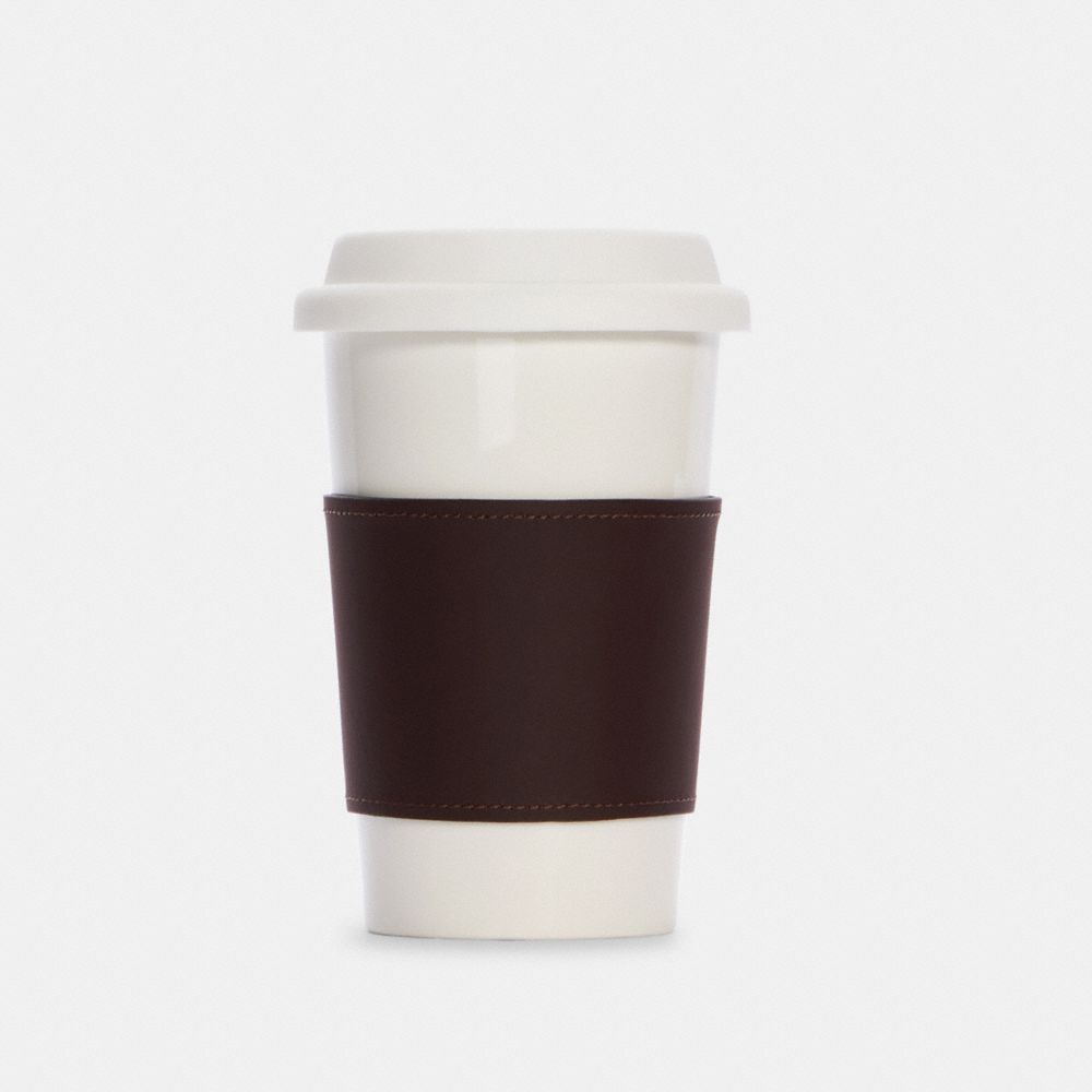 COACH®,REMADE CUP SLEEVE,Leather,,Front View