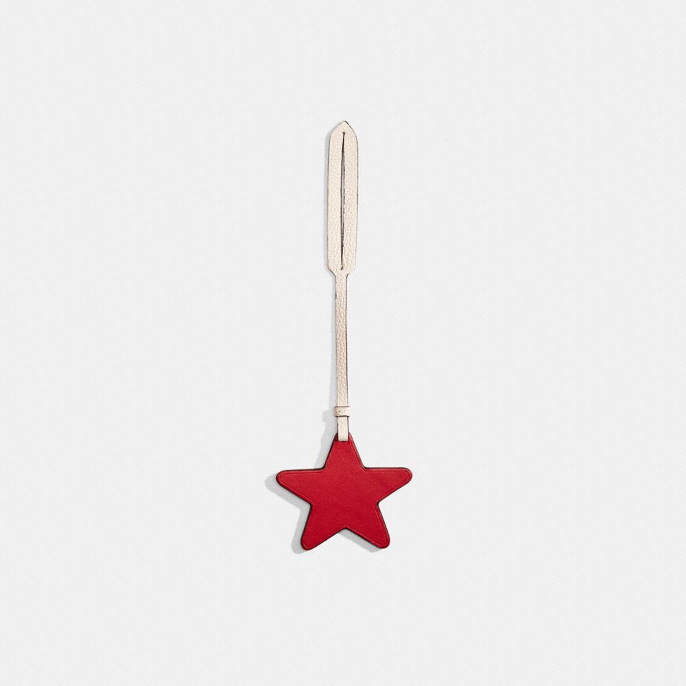 COACH®,REMADE STAR BAG CHARM,Leather,School Spirit,,Front View