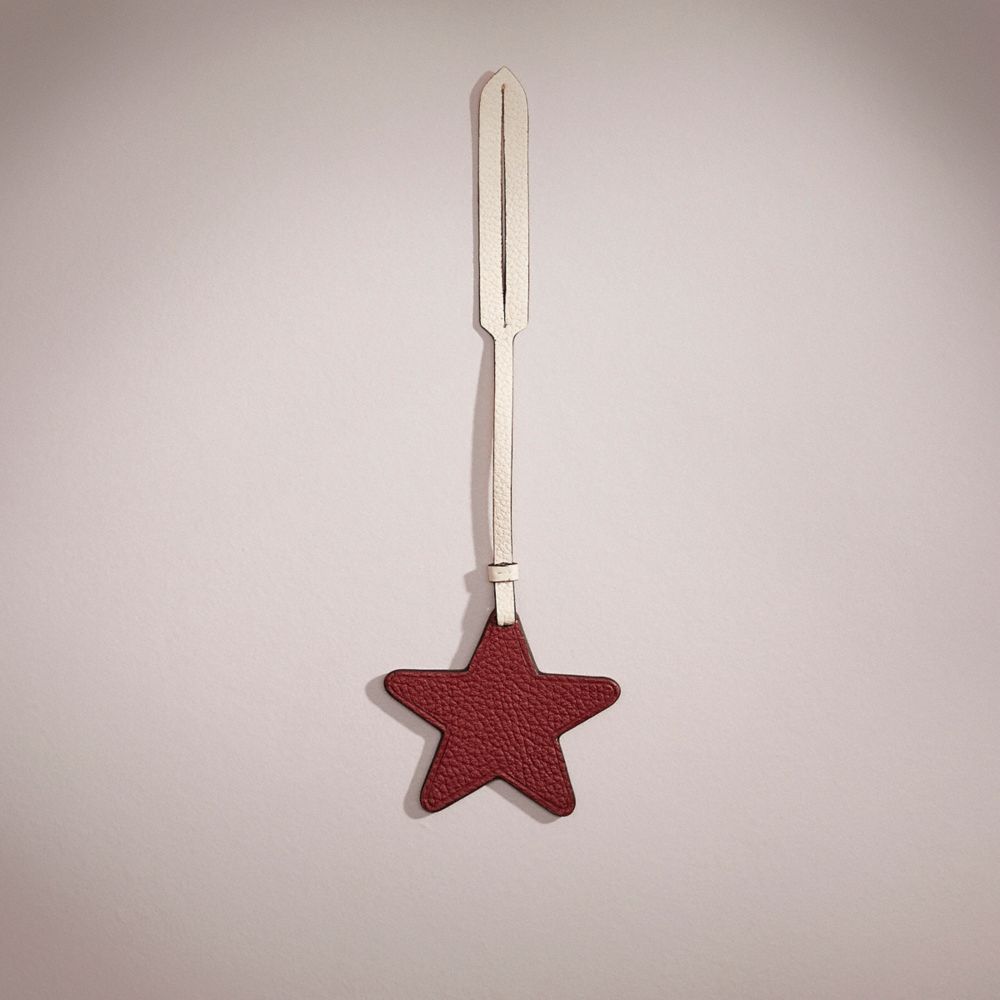 COACH®,REMADE STAR BAG CHARM,Leather,School Spirit,,Front View