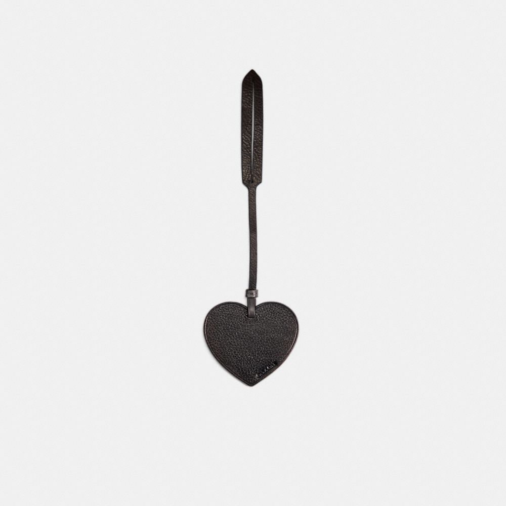 COACH®,REMADE HEART BAG CHARM,Pebble Leather,Hello Summer,,Front View