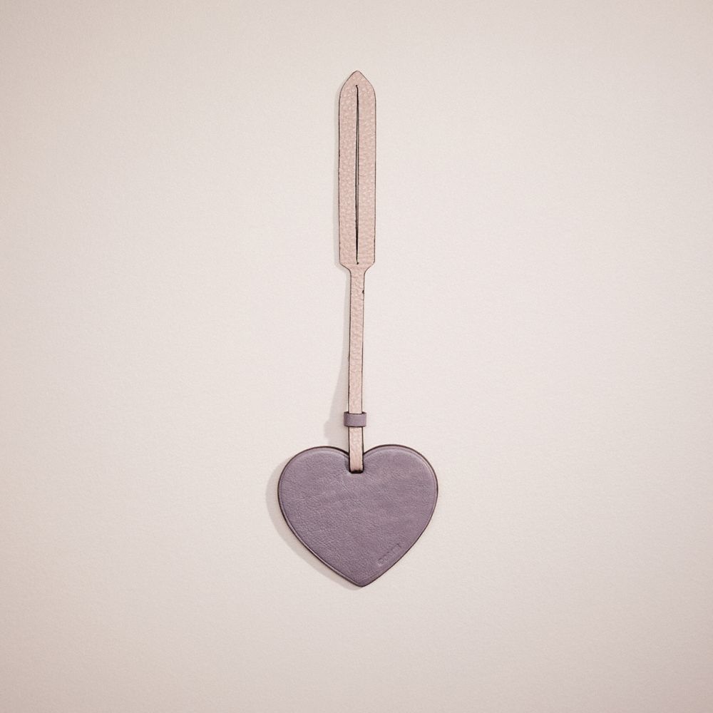 COACH®,REMADE HEART BAG CHARM,Pebble Leather,Hello Summer,,Front View