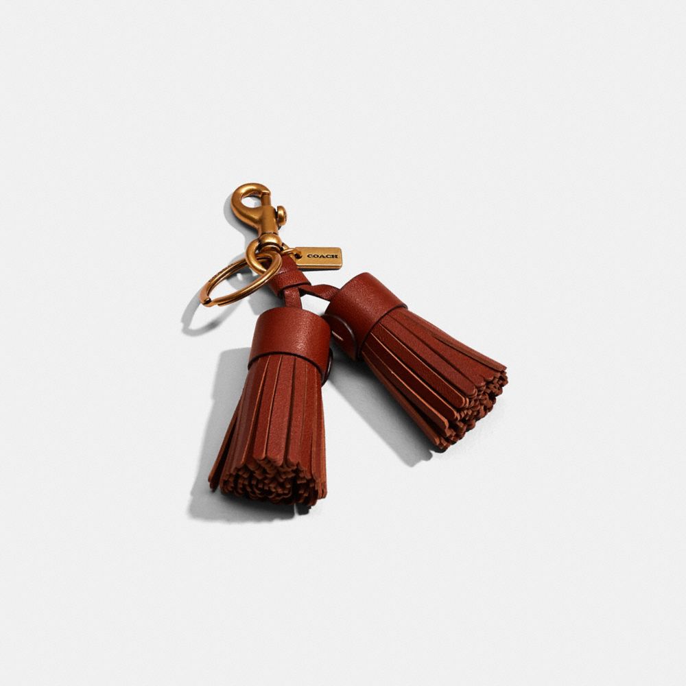 COACH®,REMADE TASSEL BAG CHARM,Leather,,Front View