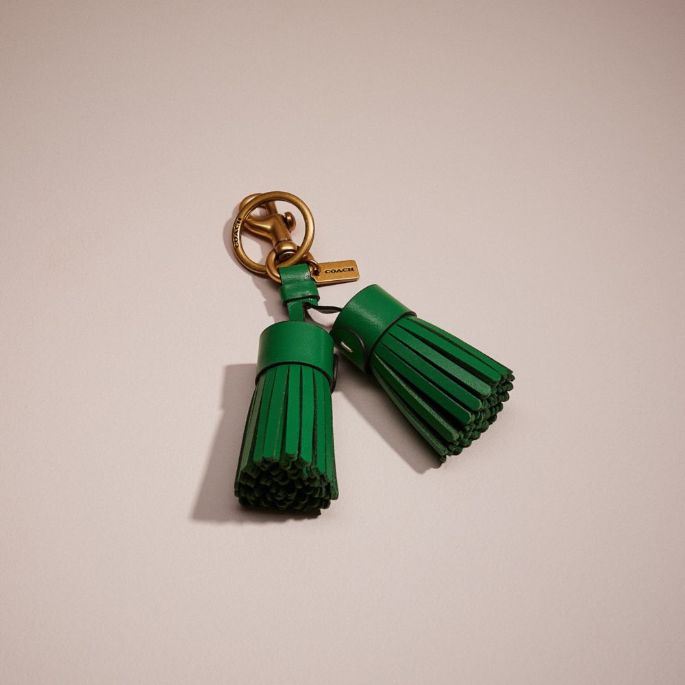 COACH®,REMADE TASSEL BAG CHARM,Leather,,Front View