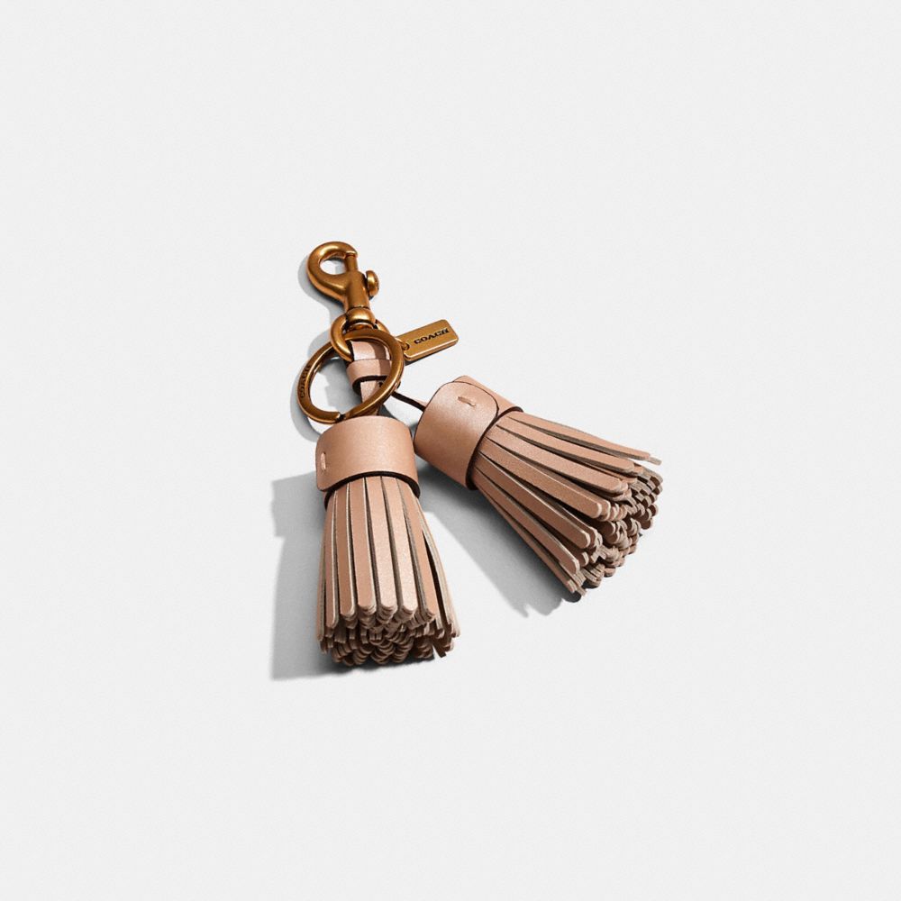COACH®,REMADE TASSEL BAG CHARM,Leather,,Front View
