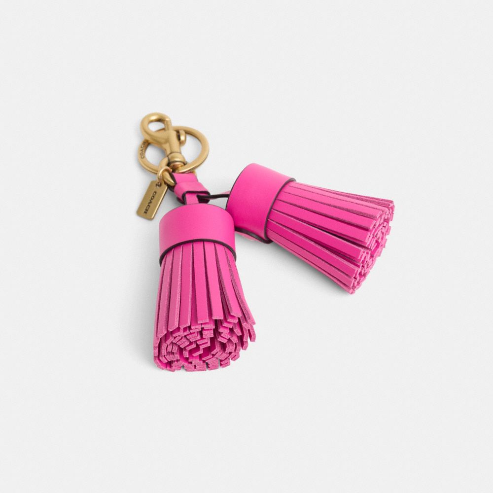 COACH®,REMADE TASSEL BAG CHARM,Leather,,Front View