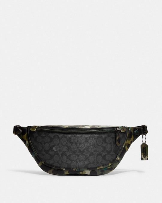 LEAGUE BELT BAG IN SIGNATURE CANVAS WITH CAMO PRINT