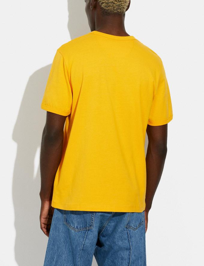 Coach Coach X Tom Wesselmann T-Shirt in Organic Cotton Yellow DEFAULT_CATEGORY Alternate View 2
