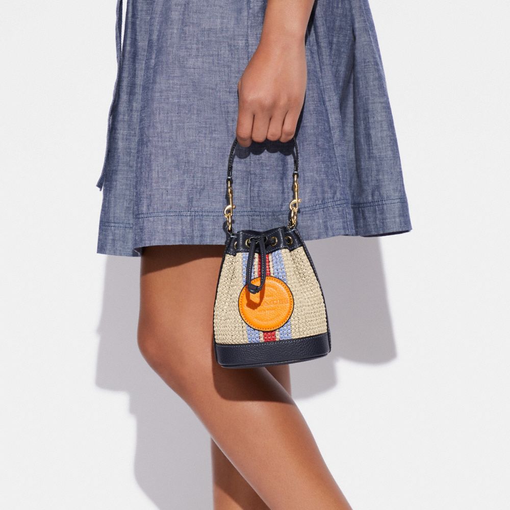 COACH Mini Dempsey Bucket Bag With Patch