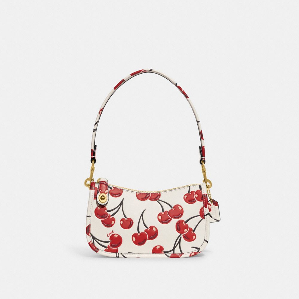 Coach Swinger 20 With Cherry Print In Brass/chalk | ModeSens