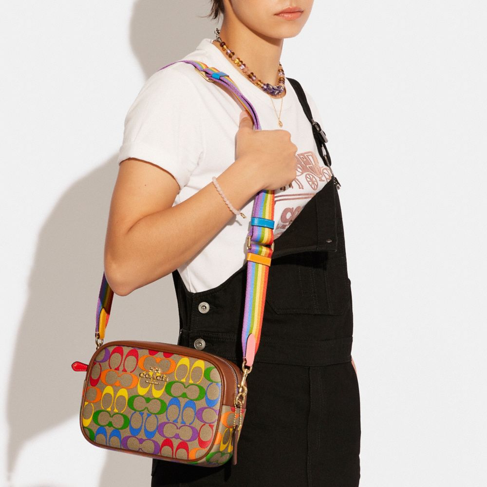 COACH Jamie Camera Bag In Rainbow Signature Canvas
