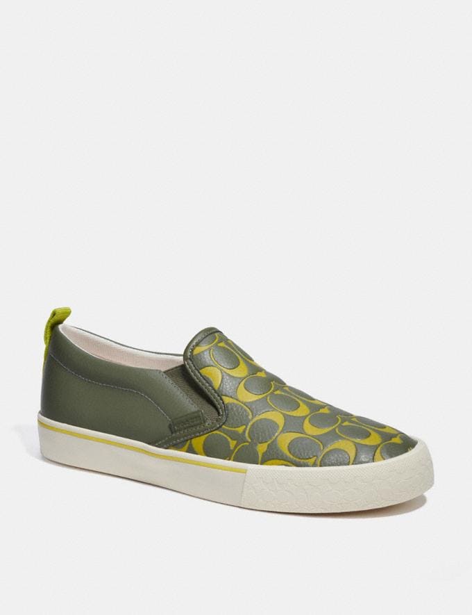 Coach Skate Slip on Sneaker in Signature Army Green DEFAULT_CATEGORY  