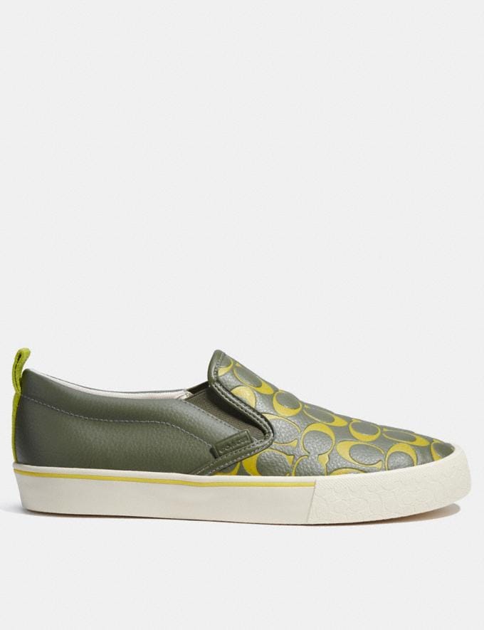 Coach Skate Slip on Sneaker in Signature Army Green DEFAULT_CATEGORY Alternate View 1